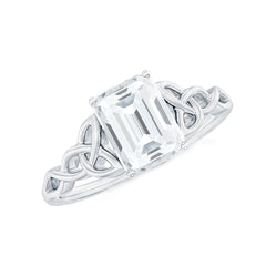 2 CT Moissanite Engagement Ring with Celtic Details