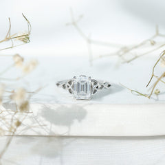 2 CT Moissanite Engagement Ring with Celtic Details