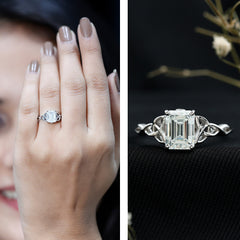 2 CT Moissanite Engagement Ring with Celtic Details