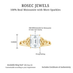 2 CT Moissanite Engagement Ring with Celtic Details