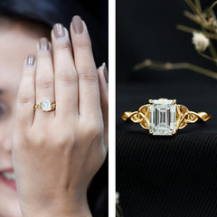2 CT Moissanite Engagement Ring with Celtic Details