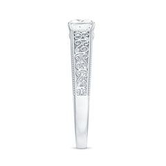 Princess Cut Solitaire Moissanite Filigree Engagement Ring
