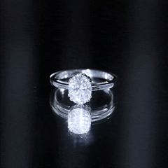 Certified 2 CT Moissanite Oval Cut Engagement Ring