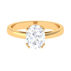 Certified 2 CT Moissanite Oval Cut Engagement Ring