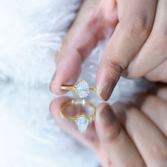 Pear Engagement Ring With Certified Moissanite