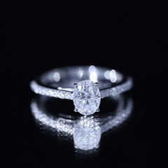 Brilliant Cut Moissanite Oval Engagement Ring