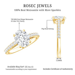 Brilliant Cut Moissanite Oval Engagement Ring