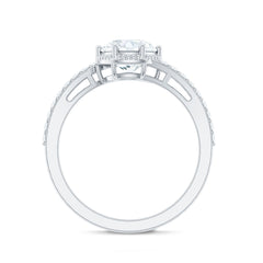 Round Cut Solitaire Zircon Bypass Engagement Ring