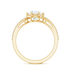 Round Cut Solitaire Zircon Bypass Engagement Ring