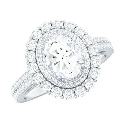 3.25 CT Vintage Inspired Zircon Oval Engagement Ring