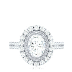3.25 CT Vintage Inspired Zircon Oval Engagement Ring