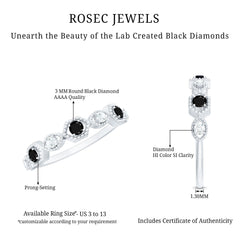 Created Black Diamond Eternity Ring with Diamond