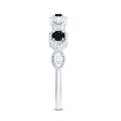 Created Black Diamond Eternity Ring with Diamond
