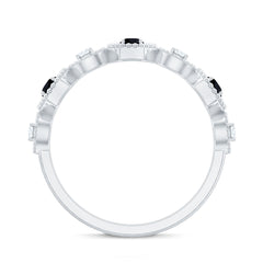Created Black Diamond Eternity Ring with Diamond