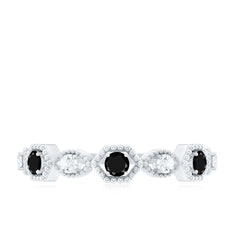 Created Black Diamond Eternity Ring with Diamond