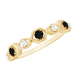 Created Black Diamond Eternity Ring with Diamond
