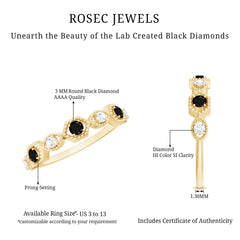 Created Black Diamond Eternity Ring with Diamond