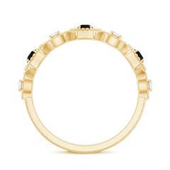 Created Black Diamond Eternity Ring with Diamond