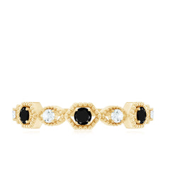 Created Black Diamond Eternity Ring with Diamond