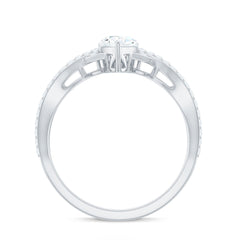 2 CT Pear Cut Cubic Zirconia Crossover Engagement Ring