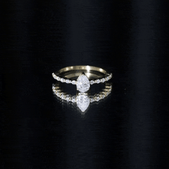 Pear Shape Solitaire Moissanite Promise Ring For Her