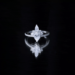1.50 Ct Pear Shape Moissanite Crown Engagement Ring