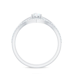 Pear Cut Solitaire Moissanite Engagement Ring with Enhancer