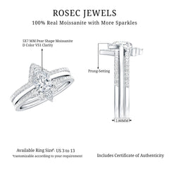 Brilliant Cut Moissanite Trio Wedding Ring Set For Women
