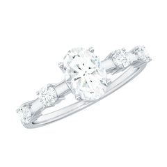 1.75 CT Oval Zircon Solitaire Engagement Ring in Gold