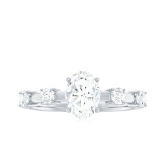 1.75 CT Oval Zircon Solitaire Engagement Ring in Gold