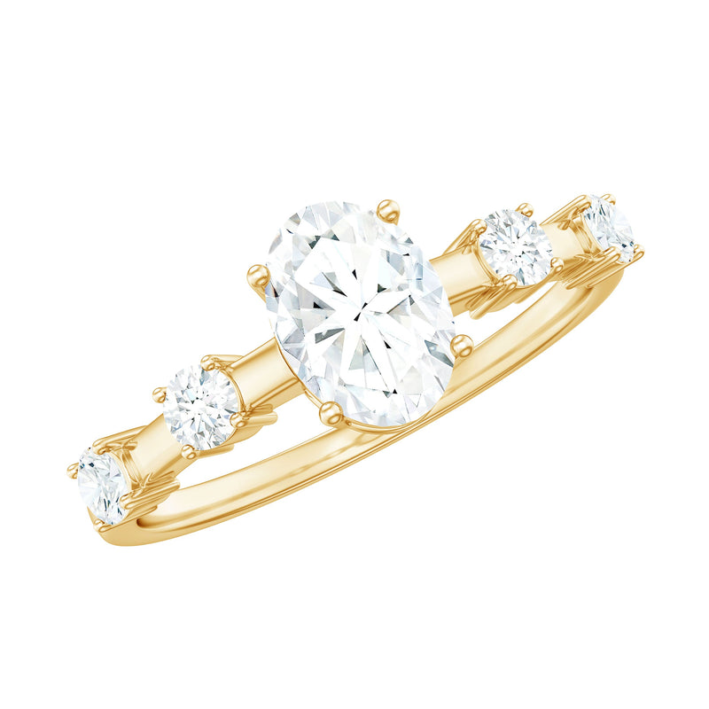 1.75 CT Oval Zircon Solitaire Engagement Ring in Gold