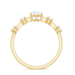 1.75 CT Oval Zircon Solitaire Engagement Ring in Gold
