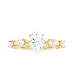 1.75 CT Oval Zircon Solitaire Engagement Ring in Gold
