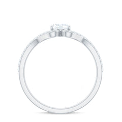 2.25 CT Oval Cut Zircon Engagement Ring with Split Shank
