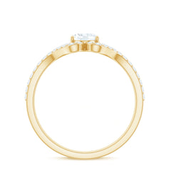 2.25 CT Oval Cut Zircon Engagement Ring with Split Shank