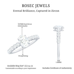 1.75 CT Prong Set Oval Cubic Zirconia Solitaire Engagement Ring