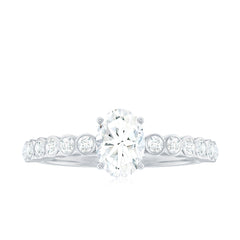 1.75 CT Prong Set Oval Cubic Zirconia Solitaire Engagement Ring