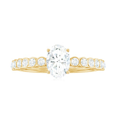 1.75 CT Prong Set Oval Cubic Zirconia Solitaire Engagement Ring