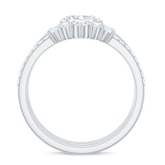 2.25 CT Oval Zircon Trio Wedding Ring Set in Gold