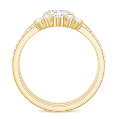 2.25 CT Oval Zircon Trio Wedding Ring Set in Gold