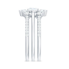 Brilliant Cut Moissanite Trio Wedding Ring Set with Certificate