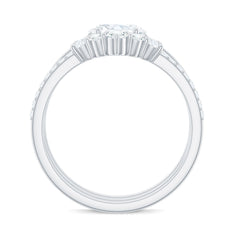 Brilliant Cut Moissanite Trio Wedding Ring Set with Certificate