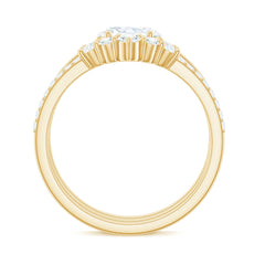 Brilliant Cut Moissanite Trio Wedding Ring Set with Certificate