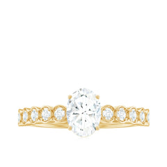 1.75 CT Prong Set Oval Cut Zircon Solitaire Engagement Ring