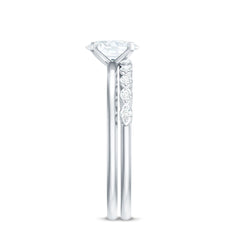 Oval Cut Moissanite Solitaire Bridal Ring Set for Women