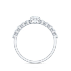 1.75 CT Oval Cut Solitaire Zircon Engagement Ring with Side Stones