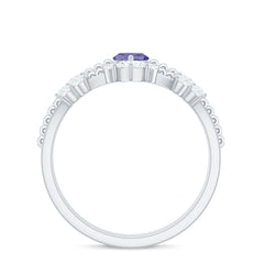 Natural Marquise Tanzanite Diamond Engagement Ring Set