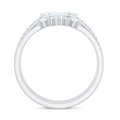 Certified Moissanite Trio Bridal Ring Set for Women