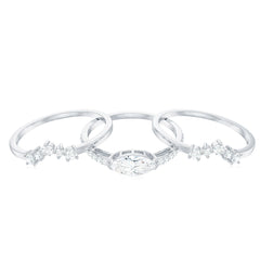 Certified Moissanite Trio Bridal Ring Set for Women