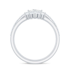 Princess Cut Moissanite Trio Bridal Ring Set with Certificate